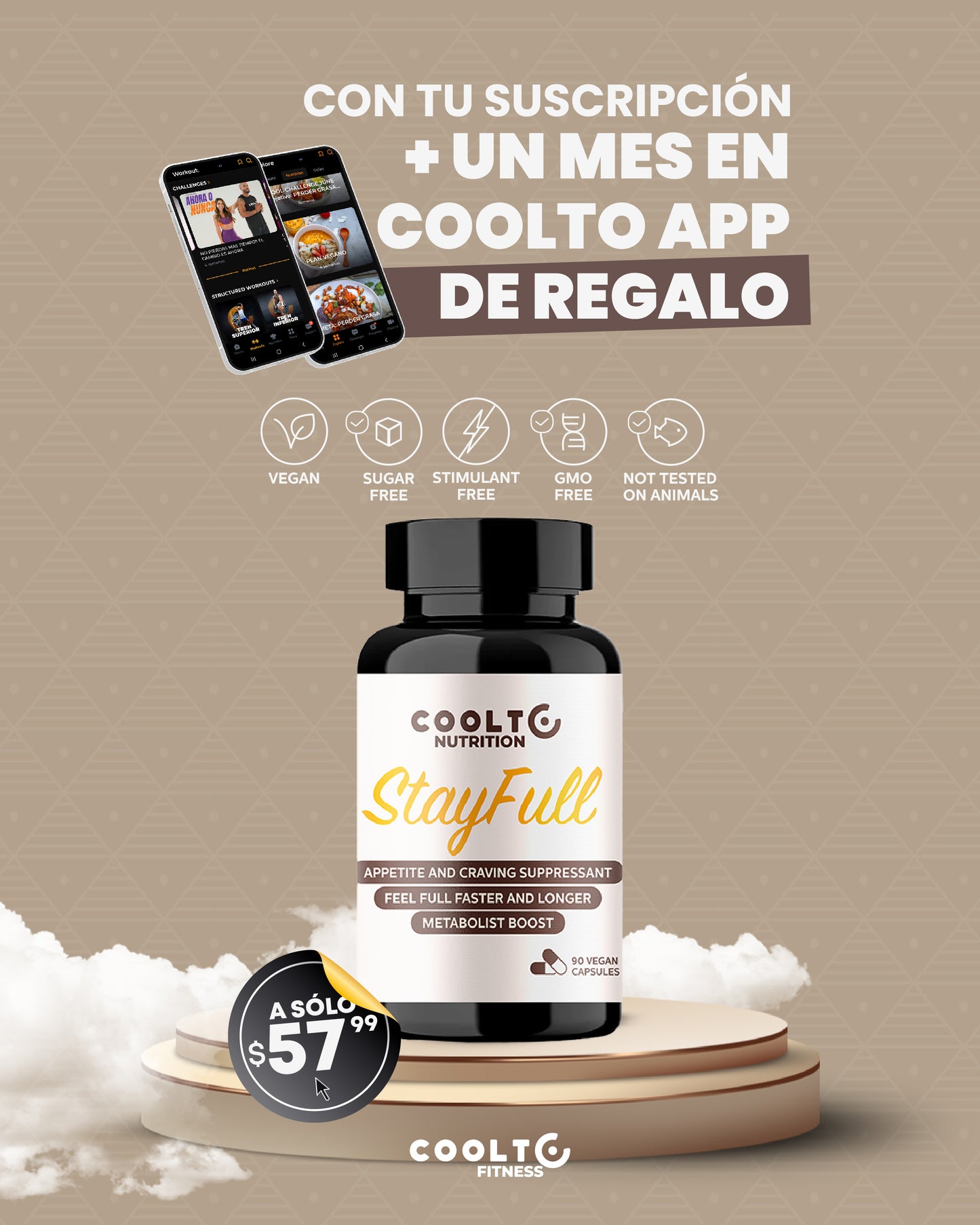 StayFull™ – Suplemento Vegano para Control del Apetito +1 MES GRATIS APP