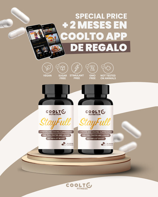 StayFull™ - Suplemento Vegano para Control del Apetito PACK X2 + 2 MESES GRATIS APP