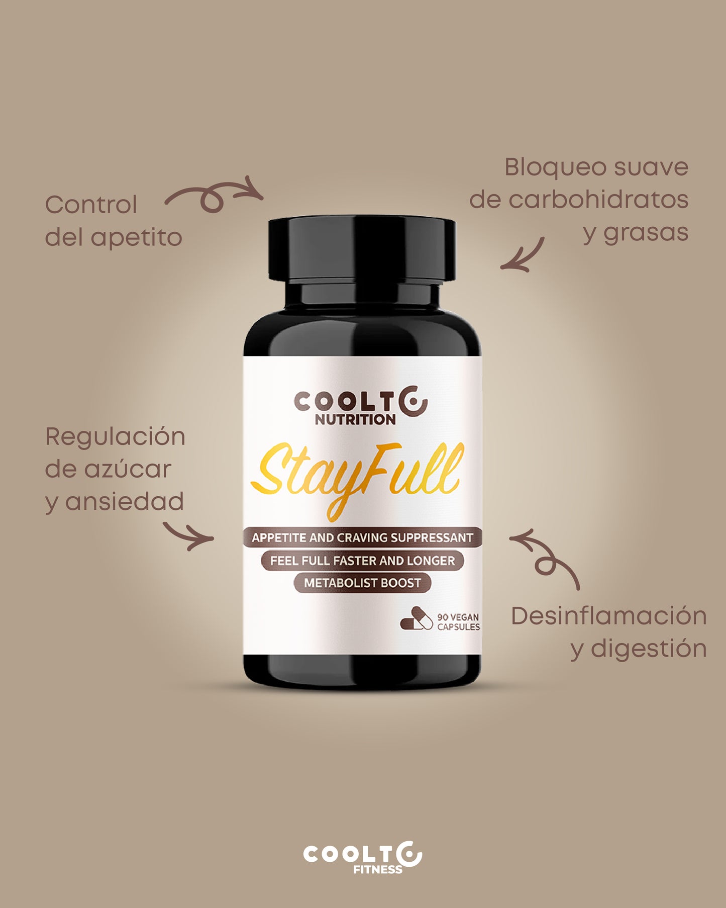 StayFull™ – Suplemento Vegano para Control del Apetito, Ansiedad Alimentaria y Saciedad Prolongada