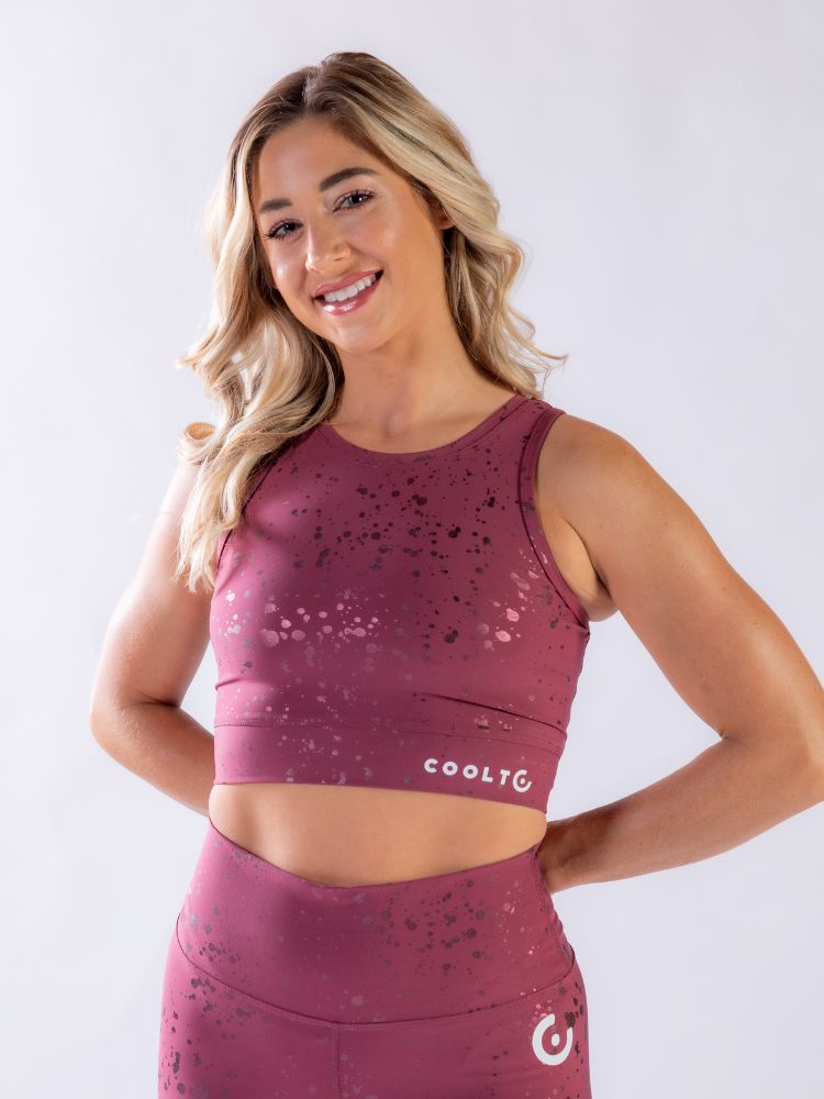 Dusty Rose Power Bra - Bright Printing Sports Bra D.Rose - Coolto.Store