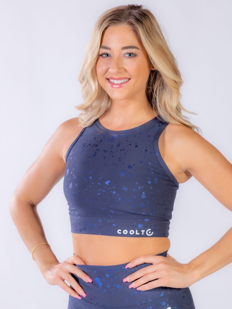 Night Blue Energy Bra - Bright Printing Sports Bra N.Blue - Coolto.Store