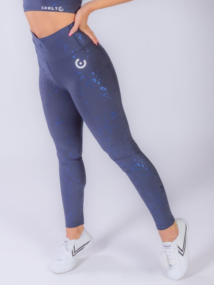 Night Blue Ocean Tights - Bright Printing Sports Tights N.Blue - Coolto.Store