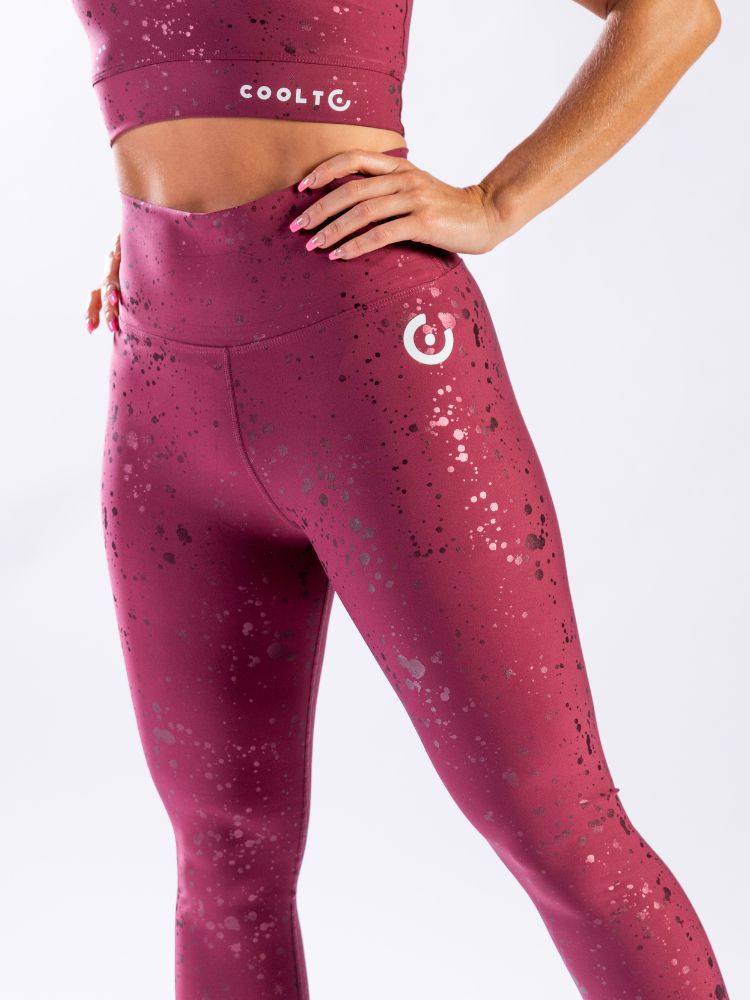 Rose Dust Victory Tights - Bright Printing Sports Tights Dusty Rose - Coolto.Store