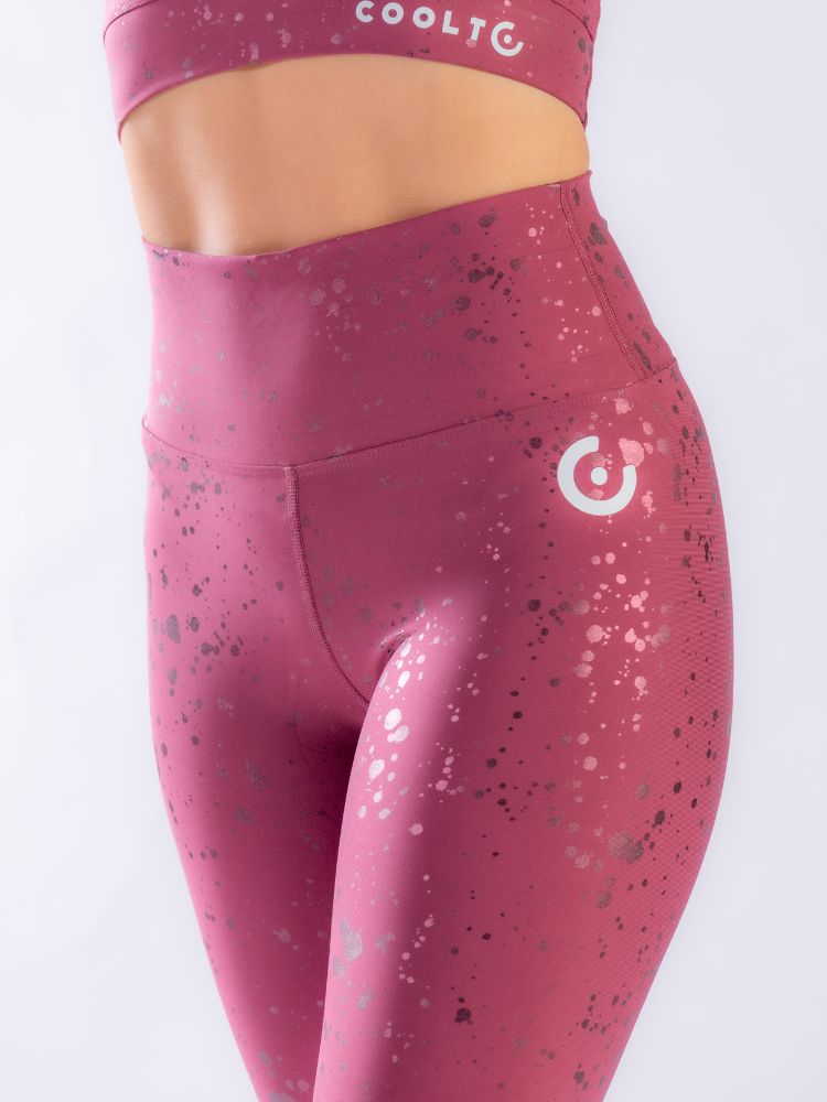 Rose Dust Victory Tights - Bright Printing Sports Tights Dusty Rose - Coolto.Store